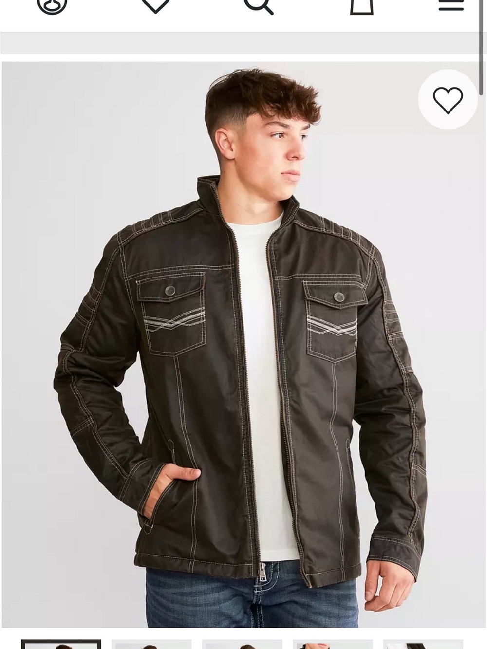 Buckle BKE men’s Faux leather jacket Fleece Lined NEW 
$119 MSRP XL  Nice fit.